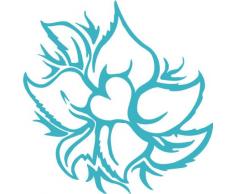 INDIGOS 4051095037729 Wandtattoo w356 Blume Herzen Wandauskleber in 3 Größen, 120 x 117 cm, türkis