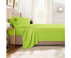 Clara Clark Premier 1800 Collection Bettwäsche-Set mit extra Kissenbezügen, 5-teilig Twin Garten Grün