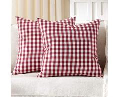 Foindtower Dekorative klassische Buffalo Überwurf-Kissenbezüge Baumwolle neutral kariert kariert kariert Gingham Kissenbezug Casual Rustikal Bauernhaus Modern Retro Dekoration für Sofa Schlafzimmer Stuhl Auto 45,7 x 45,7 cm,