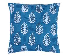 Kraftly Global Meeraaki Home Décor Blue Cotton Throw Kissenbezug Sofa & Bed Set von 2 Stück 40,6 x 40,6 cm