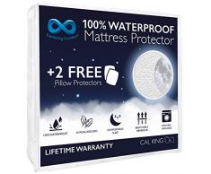 Everlasting Comfort 100% wasserdicht Matratzenschoner mit 2 gratis Kissen Protektoren. Komplett Set, hypoallergen, atmungsaktive Membran, California King