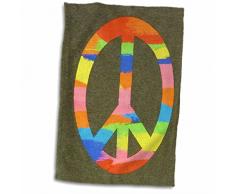 3dRose Image of Rainbow Peace Sign Handtücher, weiß, 15 x 22