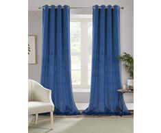 Alexandra Cole Weiche Samt-Vorhänge Set von 2 Raumverdunkelung Schlafzimmer Vorhänge energieeffizient Fenster Vorhänge für Wohnzimmer 52 * 108 Marineblau