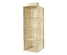 Perfekt Easystorage mehr Hängeaufbewahrung senkrecht TNT 4 Ablagen, Stoff, Ecru, 30.0 x 30.0 x 84.0 cm