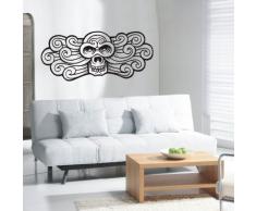 INDIGOS 4052166015745 Wandtattoo w121 Totenkopf, Wellen, Ornamente Wandaufkleber 120 x 53 cm, rosa