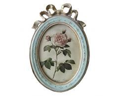 SIKOO Vintage Bilderrahmen 12,7 x 17,8 cm antiker ovaler Tisch und Wand hängender Fotorahmen mit Glasfront für Home Decor, Grün