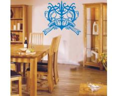 INDIGOS 4052166195560 Wandtattoo W978 Krone von Rosen Tribal Wandaufkleber 80 x 73 cm, pink