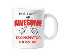60 Second Makeover Limited 60SECMUG491 Tasse mit Aufschrift „This Is What An Awesome tax Inspector Looks Like“, Geschenk für Geburtstag, Weihnachten, keramik, weiß