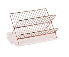 Neat-O Verchromtem Stahl Klappbar X Form 2-Tier-Regal Schälchen Abtropfgestelle Mit Abtropffläche (Kupfer)