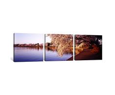 iCanvasART 3 Stück Gezeiten, Waschbecken, Washington DC, District of Columbia, USA Kunstdruck auf Leinwand, Panorama Bilder, 121,9 x 40,6 cm/3,8 cm Tiefe