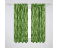 Deconovo Gardinen mit Stangenschlaufe, Ozean-Wellen-Druck, Verdunkelungsfenster, für Schlafzimmer, 106,7 x 213,4 cm, Grün