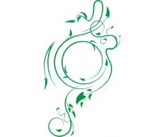 INDIGOS 4051095040330 Wandtattoo W343 Ranken Pflanzen Wandauskleber in 3 Größen, 80 x 45 cm, grün