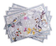 Maison dHermine Equinoxe Platzsets, 100% Baumwolle, 33 x 48 cm, 4 Stück, grau, 13 x 19