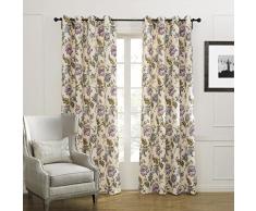 twopages® Tülle Top Country Bunte Blooming Blumen Verdunkelungsvorhang Drapes Multi Größe Custom (1 Panel), Textil, mehrfarbig, 120Wx84L