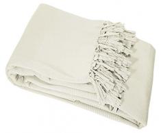 Nuances Du Monde - 3006708, Sofauberwurf , 220 X 240 Cm , Lana , Baumwolle Gewebt , Beige