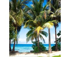 AG Design FTL 1610 Palmenstrand, Papier Fototapete - 180x202 cm - 2 teile, Papier, multicolor, 0,1 x 180 x 202 cm
