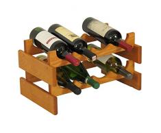 Dakota Weinregal aus Holz 8 Flaschen 2 Tier - 8 Bottles Eiche medium