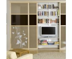 INDIGOS 4052166139731 Wandtattoo w649 schöne Blumen Wandaufkleber 120 x 92 cm, silber