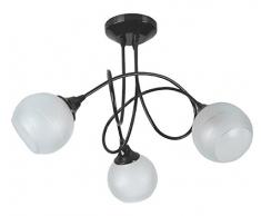 Tosel 20631 Kronleuchter, Röhre, Stahlblech, Epoxidharz, G9, 40 W, schwarz