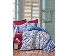 Cotton Box Steppdecke für Einzelbett 160 x 220 cm Blu Bianco Claret Rosso