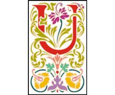 Indigos 4051719711783 Wandtattoo MF089 U Buchstabe wundervolles Ornament Pflanze Blume Tribal 80 x 49 cm