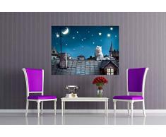 AG Design FTM 0806 Katze auf dem Dach, Papier Fototapete - 160x115 cm - 1 Teil, Papier, multicolor, 0,1 x 160 x 115 cm