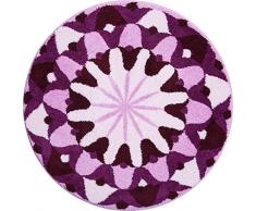 Grund Badteppich 100% Polyacryl, ultra soft, rutschfest, ÖKO-TEX-zertifiziert, 5 Jahre Garantie, WISSEN, Badematte 60 cm rund, lila