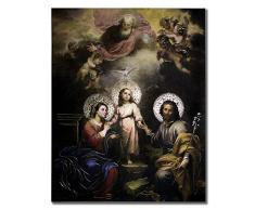 Artediseño piezas maestras Religiöses Wandbild Poster Heilige Familie - Modernes Wanddeko, Hochformat mit Goldfolien-Finish, für Wohnzimmer, Schlafzimmer 12 x16