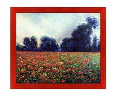 La Pastiche MON4256-FR-8388120X24 Ölgemälde, Motiv Mohnblumen bei Giverny mit Stiletto, handbemalt, 50,8 x 61 cm, Mehrfarbig