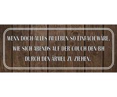 Schatzmix Spruch Leben so einfach Couch Metallschild 27x10 cm Wanddeko tin Sign Blechschild, Blech, Mehrfarbig