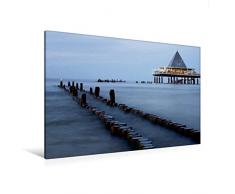 Premium Textil-Leinwand 120 x 80 cm Quer-Format Seebrücke Heringsdorf | Wandbild, HD-Bild auf Keilrahmen, Fertigbild auf hochwertigem Vlies, Leinwanddruck von Steffen Gierok