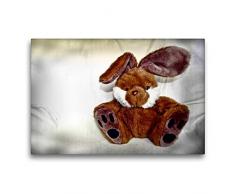 Calvendo Premium Textil-Leinwand 75 cm x 50 cm quer Hase | Wandbild, Bild auf Keilrahmen, Fertigbild auf echter Leinwand, Leinwanddruck: Kuscheltier Hobbys Hobbys