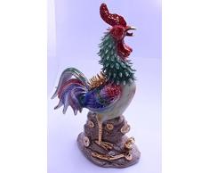 DELICATE 30 cm Feng Shui Hahn Hahn – Multi Farben Hand verarbeitet und Verziert Feinem chinesischem Porzellan, Figur 2151202