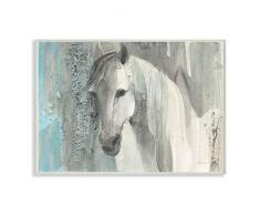 Stupell Industries Wasserfarbe mit Pferdemotiv, Weiß Wandtafel 10x15 Wandschild