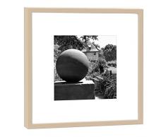 COGNOSCO - Fotografie im Holzrahmen: Stein des Guten Glücks Goethes Gartenhaus Weimar - Fotodruck - Format 27 x 27 cm - Rahmenfarbe beige - Hochwertiges Wandbild, Geschenkidee oder Souvenir aus Weimar
