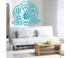 INDIGOS 4052166085151 Wandtattoo w470 Tierzeichen Affe Wandaufkleber 120 x 97 cm, türkis