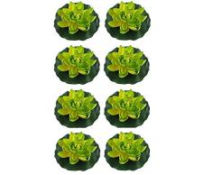 Floral Kingdom Floating Lotuslilie Pad Schaumstoffblume für Teiche, Hochzeiten, Pool und Garten, 20,3 cm, 8 Stück grün