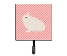 Caroline s Treasures Hermelin (begriffsklärung) Kaninchen Rosa kariert Wandhaken, Multicolor, S