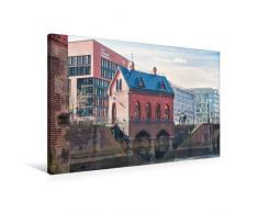 Premium Textil-Leinwand 90 x 60 cm Quer-Format Speicherstadt - FleetschlÃ¶sschen | Wandbild, HD-Bild auf Keilrahmen, Fertigbild auf hochwertigem Vlies, Leinwanddruck von Gabriele Krug