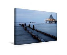 Calvendo Premium Textil-Leinwand 45 cm x 30 cm quer, SeebrÃ¼cke Heringsdorf | Wandbild, Bild auf Keilrahmen, Fertigbild auf echter Leinwand, Leinwanddruck Menschen Menschen