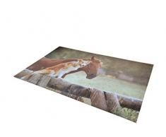 oKu-Tex Fußmatte | Schmutzfangmatte | Deco-Star | Aufdruck/Motiv Pferd & Hund | Tiere | Dekorativ | Innenbereich/Flur/Wohnzimmer | rutschfest | 50x80 cm
