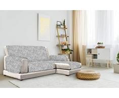 Italian Bed Linen “Glamour” rutschfest Sofa Abdeckung mit Chaise-Longue Rechts, Dunkel grau, 290cm