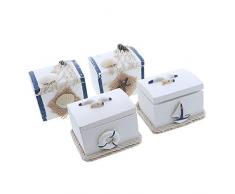 SandT Collection Schmuckkästchen, nautisches Design, 7,6 cm, 4 Stück Mehrfarbig