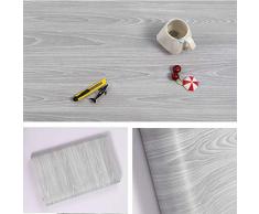 F&U Selbstklebende Regalfolie Holzmaserung Kontaktpapier Für Küchenschränke 17,7 x 393 Zoll Grau