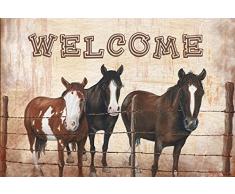 Caroline s Treasures sb3059plmt Welcome Matte mit Pferde Stoff Tisch-Sets, Multicolor