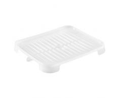 iDesign 61040EU Verstellbares Abtropfgestell mit Wasserablauf für die Küchenarbeitsfläche, 41.1 x 34.8 x 4.3 cm, Plastik, frost