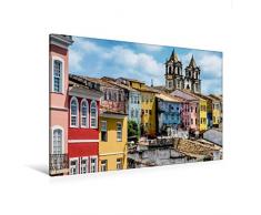 Premium Textil-Leinwand 120 cm x 80 cm quer, Pelourinho Salvador da Bahia | Wandbild, Bild auf Keilrahmen, Fertigbild auf echter Leinwand, Leinwanddruck: Bahia - die Wiege Brasiliens (CALVENDO Orte);CALVENDO Orte