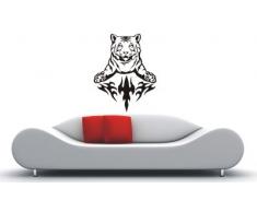 INDIGOS 4052166194785 Wandtattoo w975 Tiger Feuer Tribal Flammen Wandaufkleber 120 x 94 cm, gelb