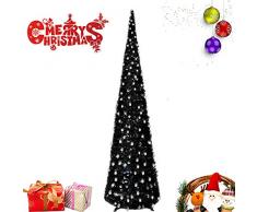 YuQi Faltbarer Weihnachtsbaum, Lametta, künstlicher Weihnachtsbaum mit Ständer für Weihnachten & Halloween, Party, nächstes Neujahr, Hochzeit, Saisonale Dekoration & Party B. 5FT - Pop Up Tinsel Tree for Halloween B2.pop Up