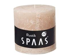 Spaas Rustikale Stumpenkerze, ohne Duft, Paraffinwachs, Beige, D x H 100 mm